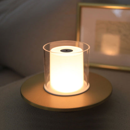 Modern Light Luxury Cylindrical LED Candlestick Night Light Table Lamp