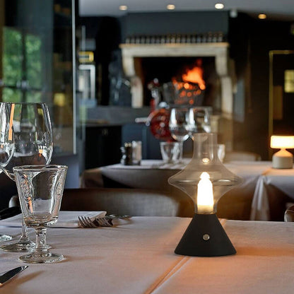 Nordic Retro High Boron Glass USB Charging LED Night Light Table Lamp