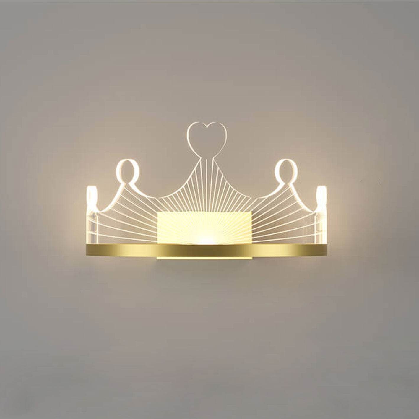 مصباح حائط LED من Nordic Light بتصميم تاج ذهبي فاخر مصنوع من الحديد والأكريليك 
