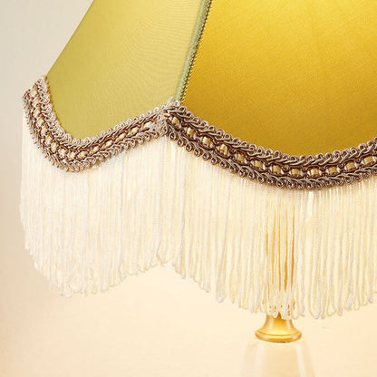 Modern Light Luxury Fabric Fringed Horn 1-Light Table Lamp