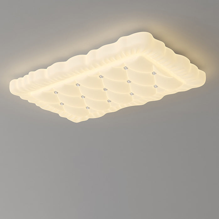 Modern Simplicity PE Pillow Shape LED Flush Mount Ceiling Light For Living Room