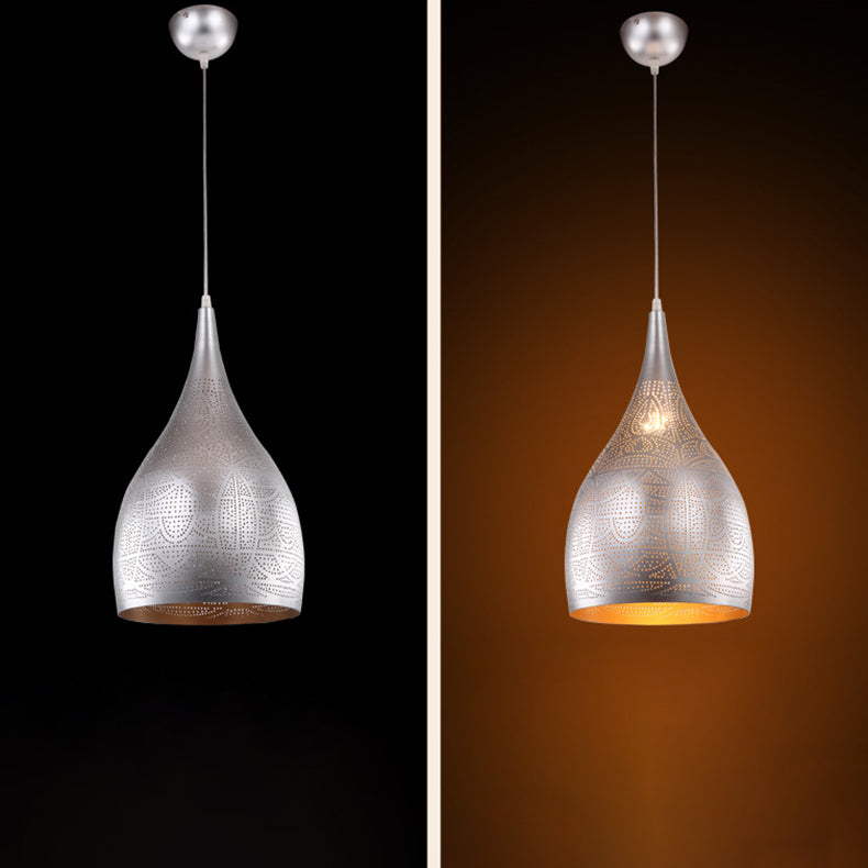Traditional European Round Iron 1-Light Pendant Light For Living Room