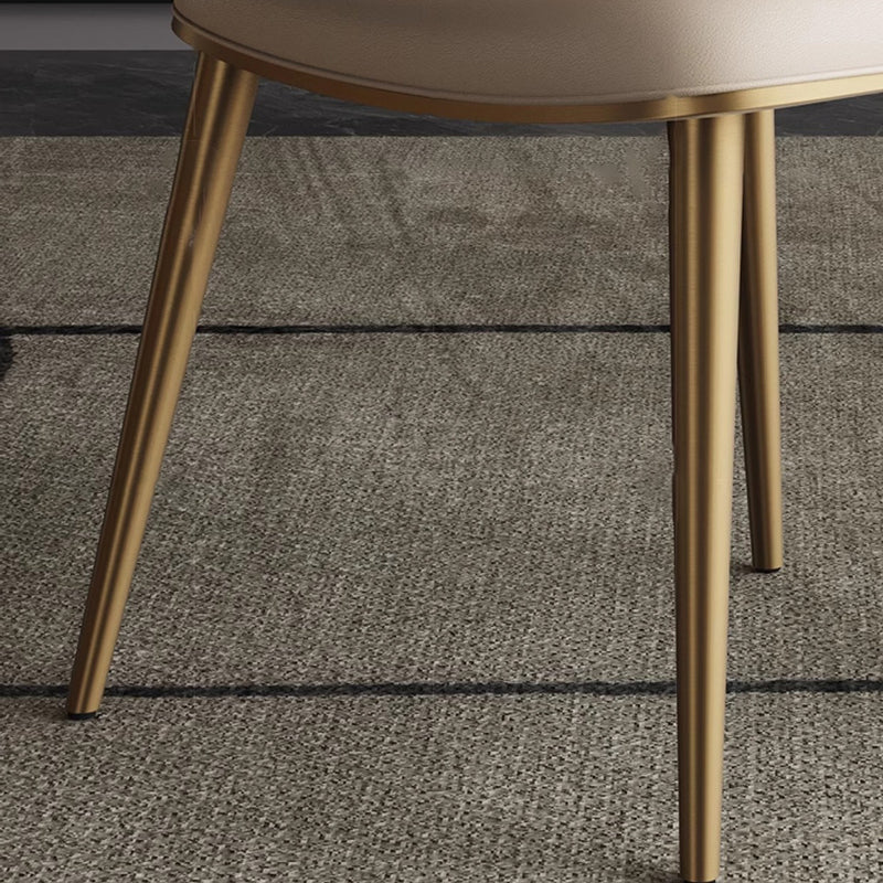 Contemporary Nordic Square Curved Upholstered Microfiber Leather Stainless Steel Dining Chair Backrest For Dining Room