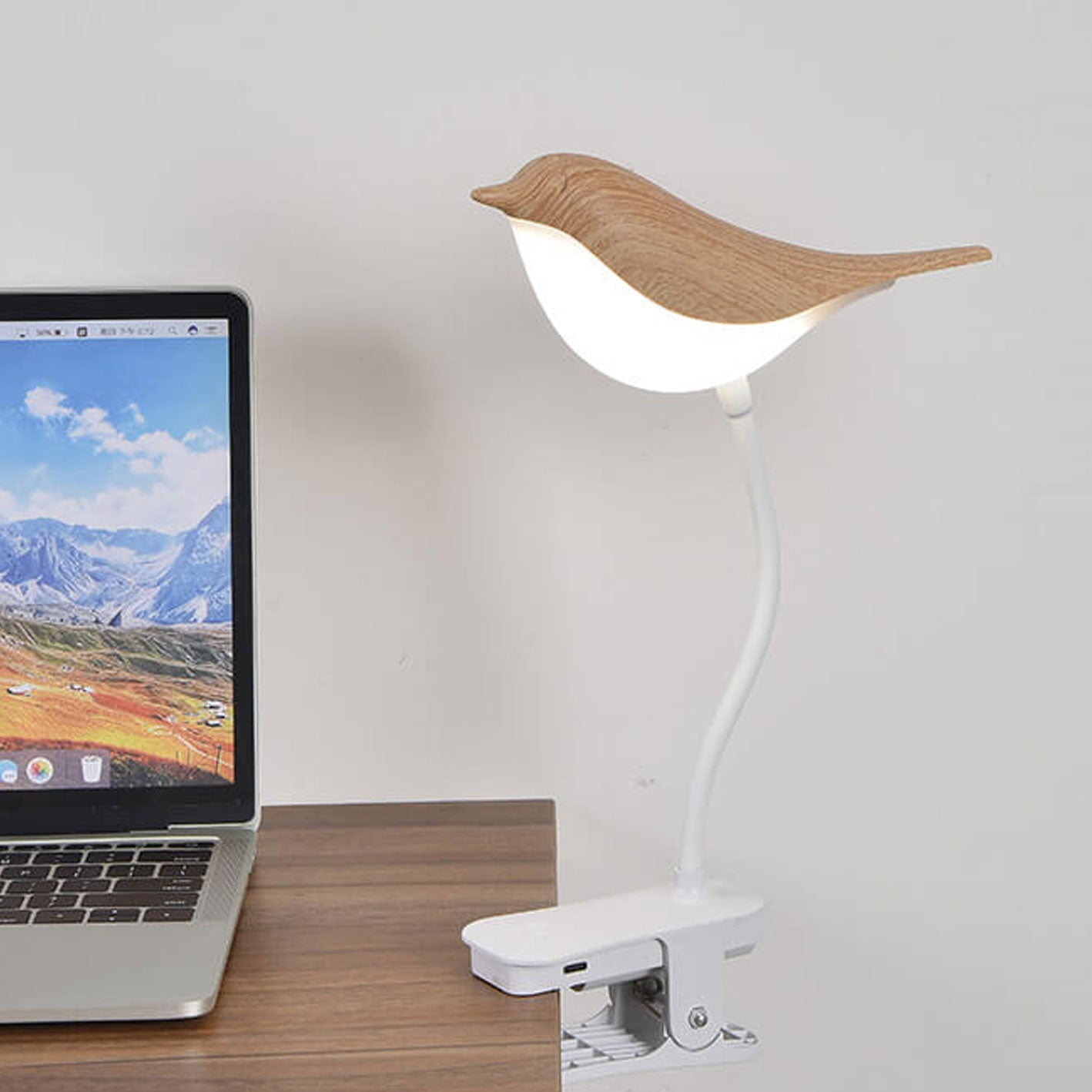 Nordic Creative Bird Clip USB Charging LED Night Light Table Lamp