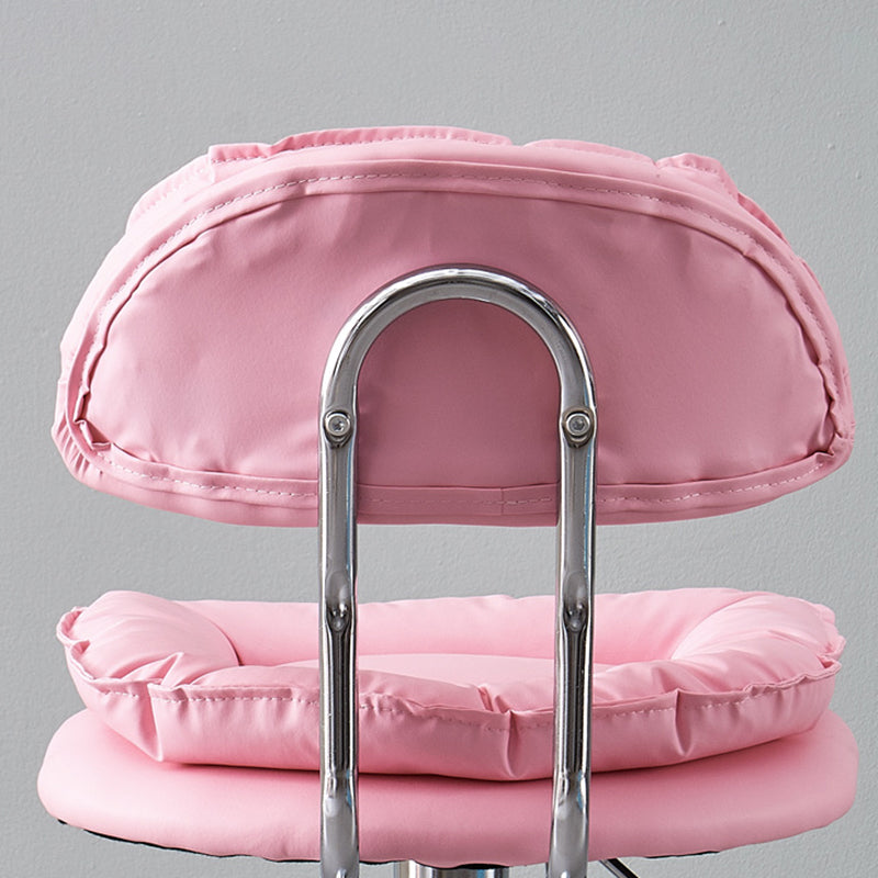 Modern Minimalist Square Cushion Faux Leather Metal Bar Stool Backrest Height Adjustable For Dining Room