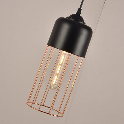 Nordic Creative Iron Geometry Plating Rose Gold 1-Light Pendant Light