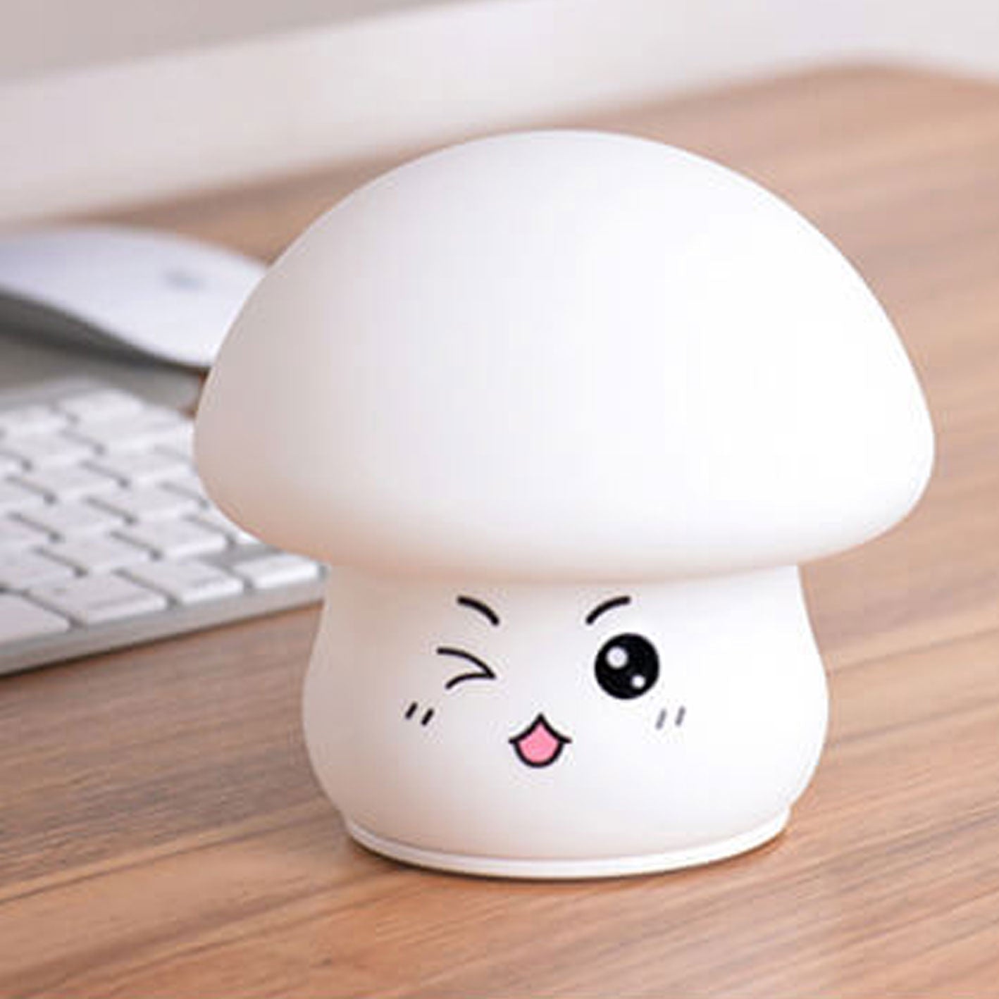 Creative Cartoon Mushroom Silicone Night Light LED Table Lamp