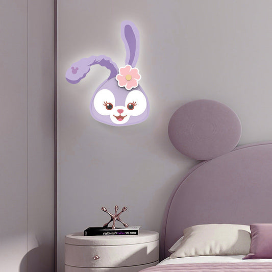 مصباح حائط LED حديدي بتصميم أرنب نمر كرتوني معاصر لغرفة المعيشة 
