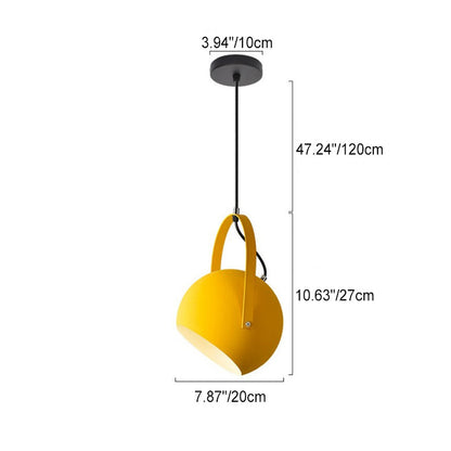 Contemporary Creative Macaron Orb Aluminum 1-Light Pendant Light For Bedroom