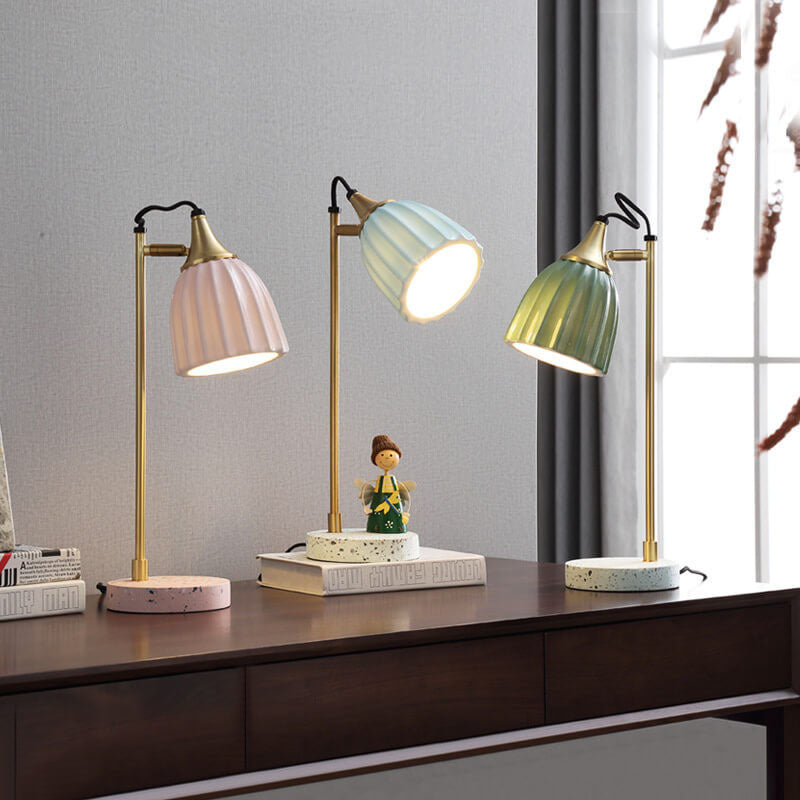 Nordic Ceramic Bell Shade 1-Light Table Lamp