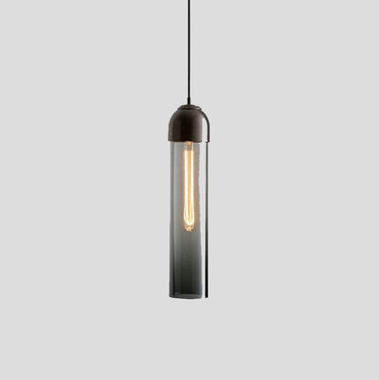 Minimalist Tube-Shaped Glass 1-Light LED Pendant Light