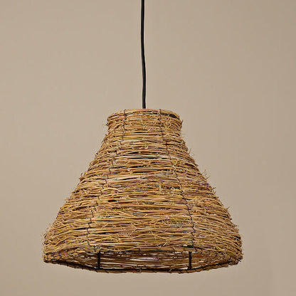 Retro Rattan Weaving Dome 1-Light Pendant Light
