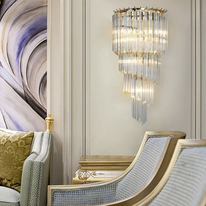 Modern Luxury Crystal Four Layers 4-Light Wall Sconce Lamp