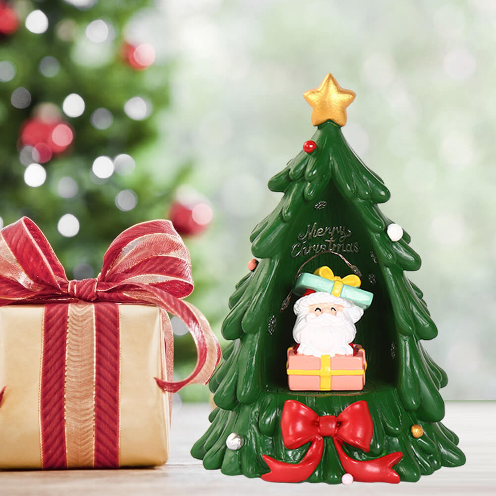 Christmas Tree Santa Starlight Night Light Resin Decoration Gift Table Lamp