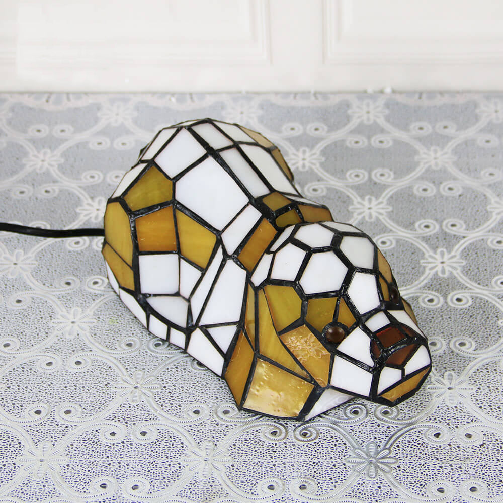 Tiffany Creative Cats /Dogs Stained Glass 1-Light Night Light Table Lamp