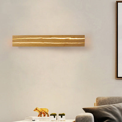 Modern Creative Crackle Wood Rectangular LED Wall Sconce Lamp