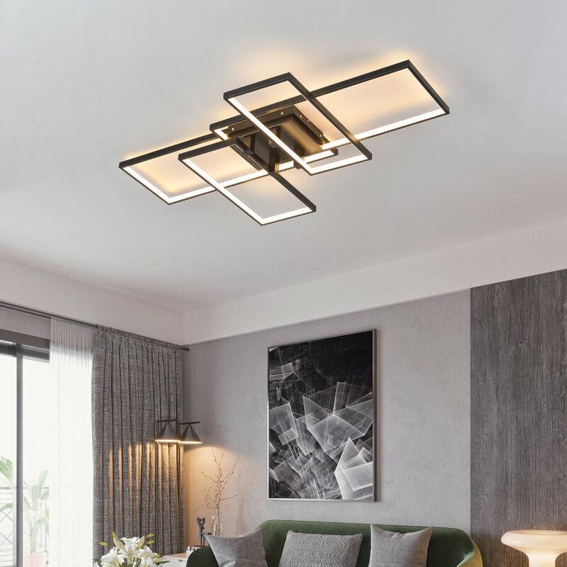 Modern Creative Splicing Rectangular Aluminum LED Flush Mount Ceiling Light