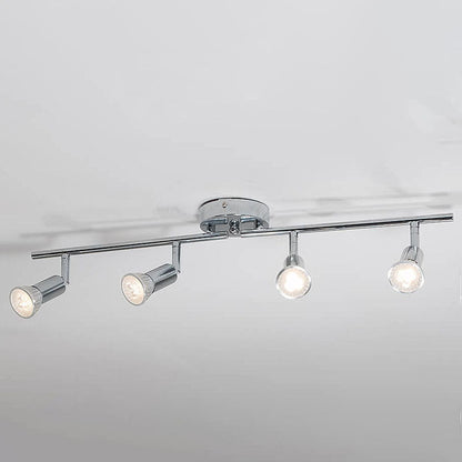 Simple Iron 4-Light Track Adjustable Spotlight Flush Mount Ceiling Light
