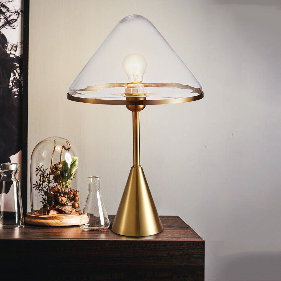Nordic Creative Glass Triangle Shade 1-Light Table Lamp