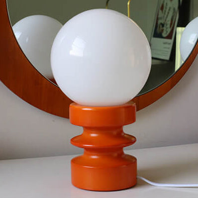 Vintage Orange Solid Glass 1-Light Table Lamp