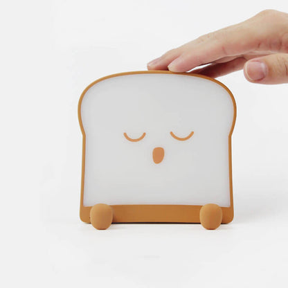 Cute Toast Bread Night Light USB Pat  Timer Bedside Bed Lamp
