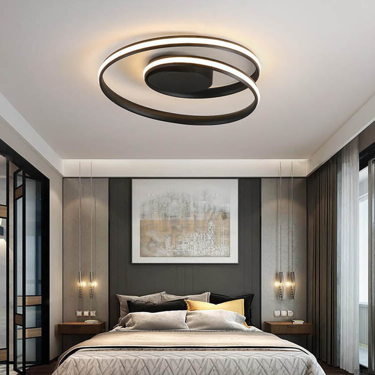 Modern Creative Circle Aluminum 1-Light LED Flush Mount Ceiling Light