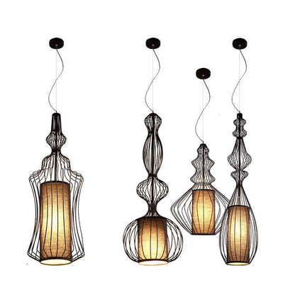 Industrial Retro Metal Birdcage 1-Light Lantern Pendant Light