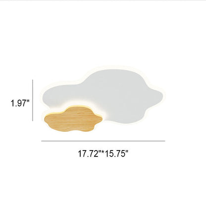 Japanese Minimalist Cloud Log Acrylic LED Flush Mount Lighting