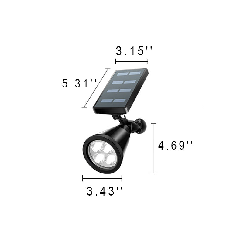 Modern Simplicity Solar Waterproof Conical Spotlight LED Outdoor Floor Plug Light