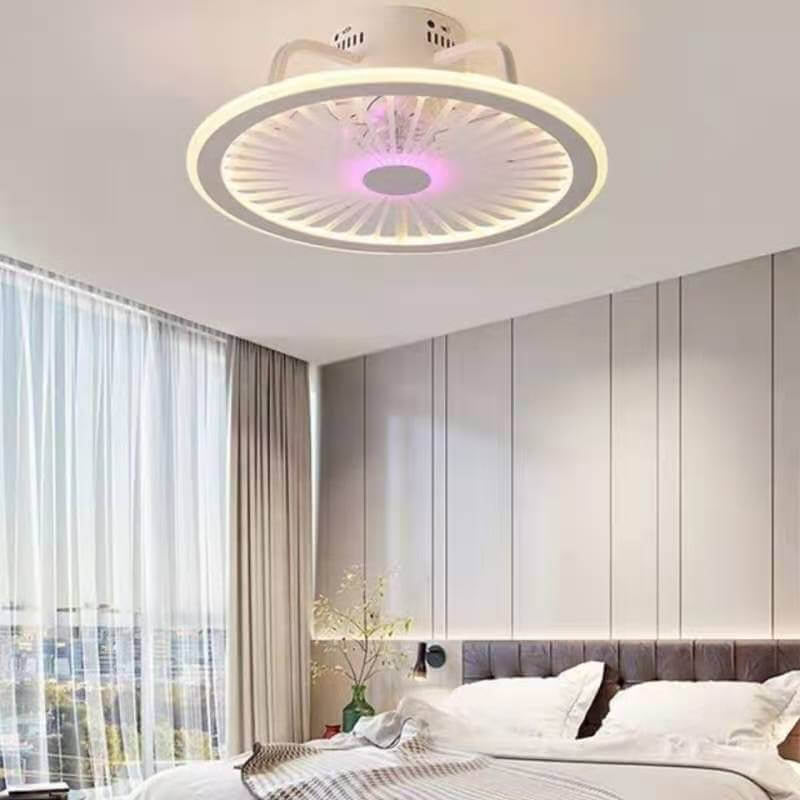 Modern Clear Acrylic LED Flush Mount Ceiling Fan Light