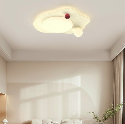 Modern Simplicity Iron PE Cloud Shade LED Flush Mount Ceiling Light For Bedroom