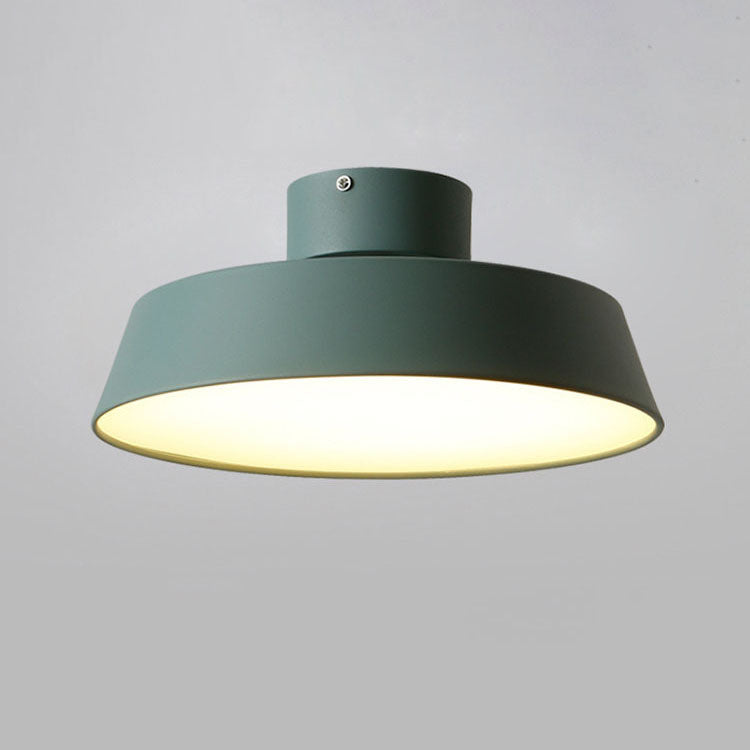 Nordic Minimalist Round Pot Iron LED Flush Mount Ceiling Light