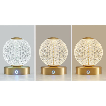 Modern Luxury Brass Acrylic Round Ball LED Table Lamp