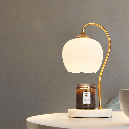 Modern Petal Marble Melting Wax 2-Light Table Lamp