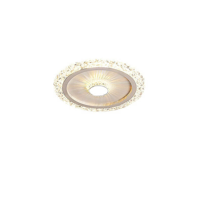 Modern Light Luxury Round Acrylic Iron Aluminum LED Flush Mount Lighting