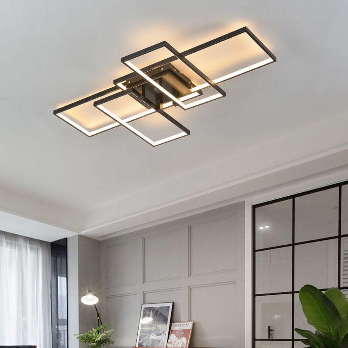 Modern Creative Splicing Rectangular Aluminum LED Flush Mount Ceiling Light