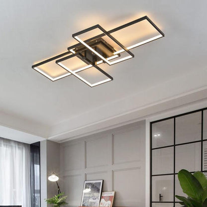 Modern Creative Splicing Rectangular Aluminum LED Flush Mount Ceiling Light