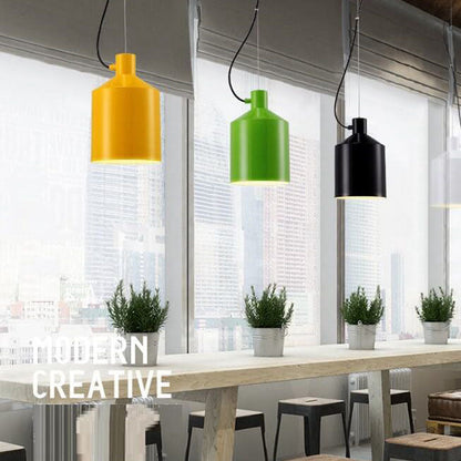Nordic Macaron Bottle Shaped 1-Light Aluminum Pendant Light