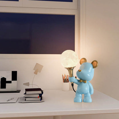 Creative Cartoon Bear Resin 1-Light Night Light Table Lamp