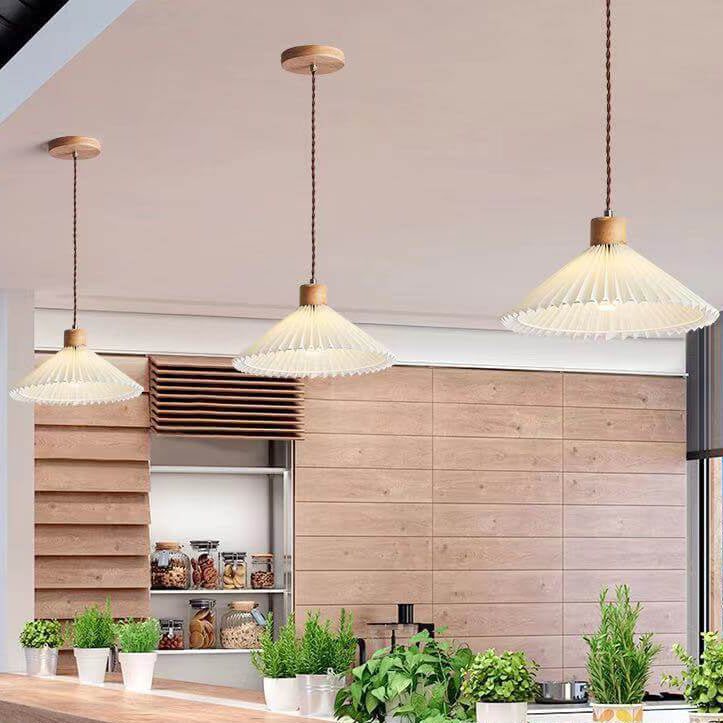 Nordic Minimalist Pleated Shade 1-Light Pendant Light