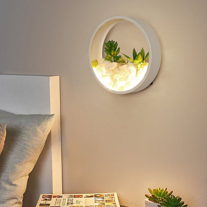 Modern Creative Round Plant 1-Light LED Wall Sconce Lamp
