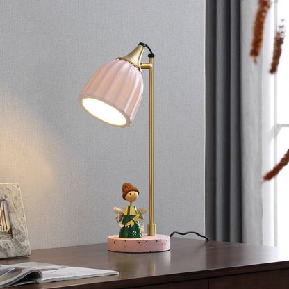 Nordic Ceramic Bell Shade 1-Light Table Lamp
