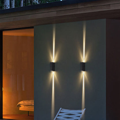 Modern Aluminum Lens Outdoor Waterproof Patio Double-headed LED Wall Sconce Lamp
