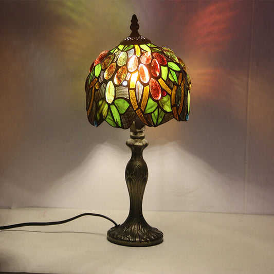 Tiffany Stained Glass Fruit Dome 1-Light Table Lamp