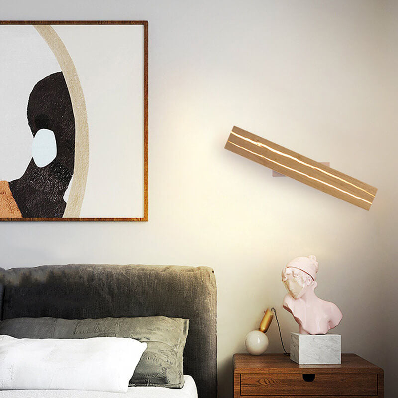 Modern Creative Crackle Wood Rectangular LED Wall Sconce Lamp