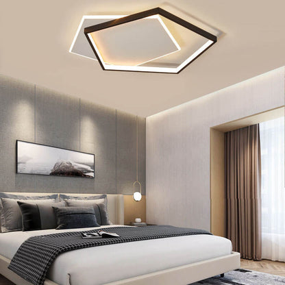 Modern Minimalist Pentagonal LED Flush Mount Ceiling Light