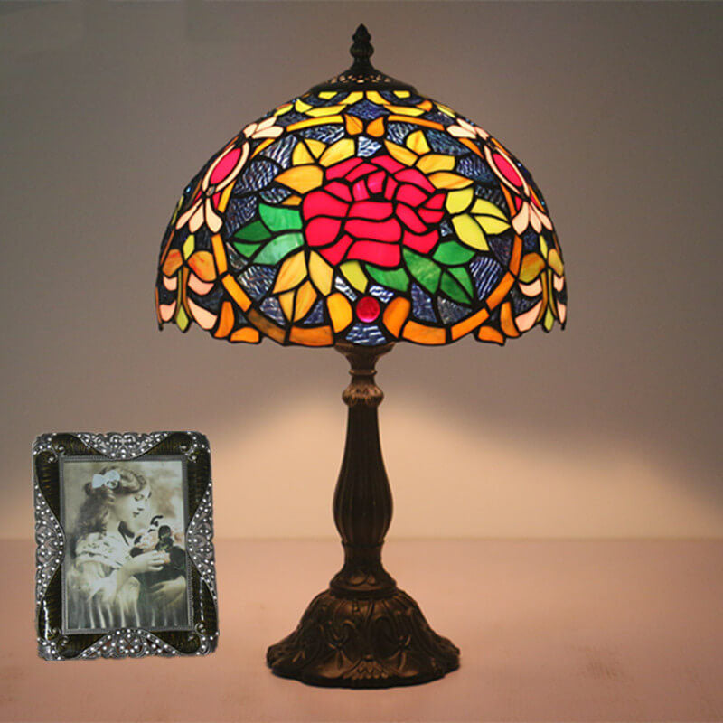 Tiffany European Blooming Flower 1-Light Table Lamp