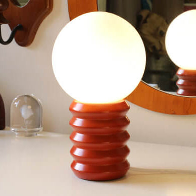 Vintage Orange Solid Glass 1-Light Table Lamp