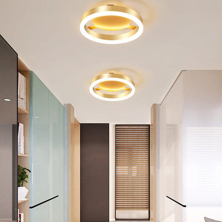 Modern Creative Square Round LED Semi-Flush Mount Ceiling Light