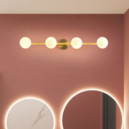 Modern Copper Glass Globe 3/4 Light Mirror Front Light